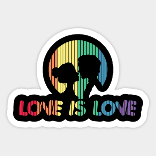 Adorable Love is Love Colorful Romantic Silhouette Sticker